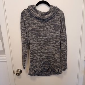 Blue Gray Cowel Neck Sweater